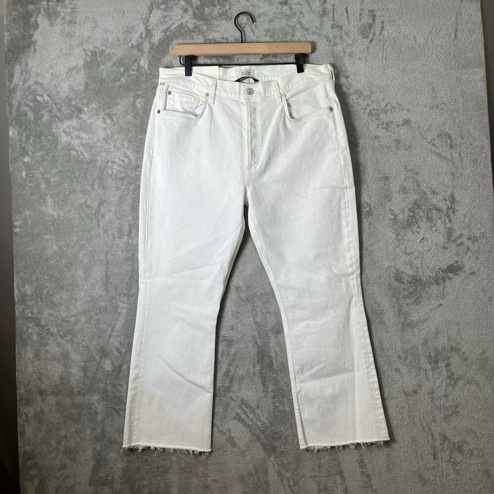 Citizens‎ of Humanity Isola Cropped Boot Jeans Size 32 White Organic Cotton New